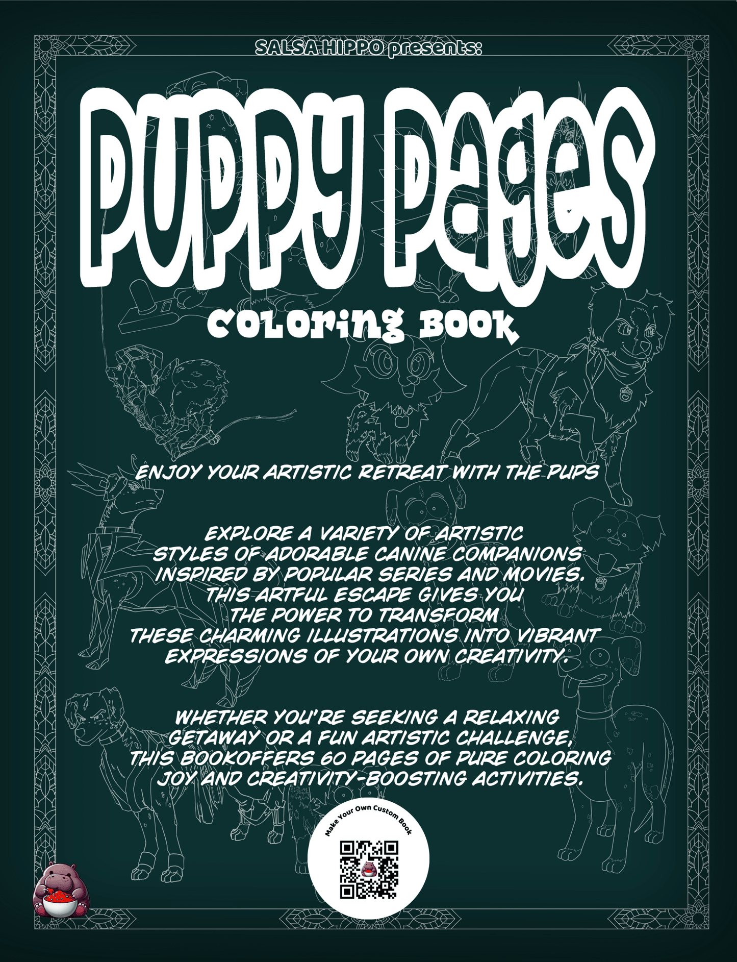 Puppy Pages: An Artful Escape Coloring and Activity Book - Snoh Edition - SalsaHippo