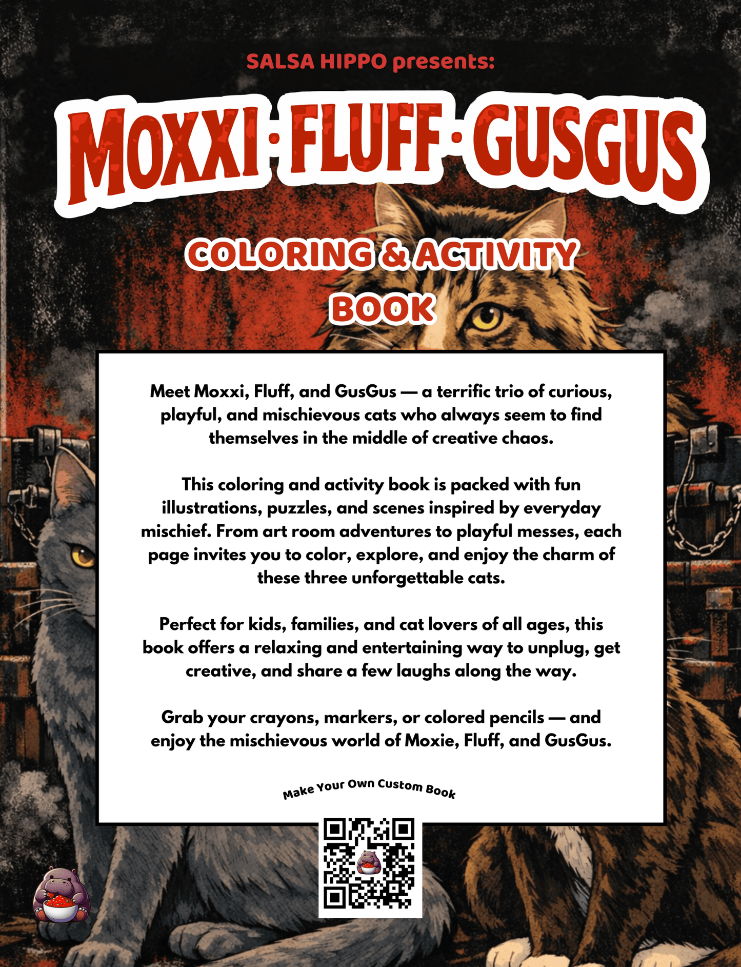 Moxxi, Fluff, and GusGus Coloring and Activity Book - SalsaHippo