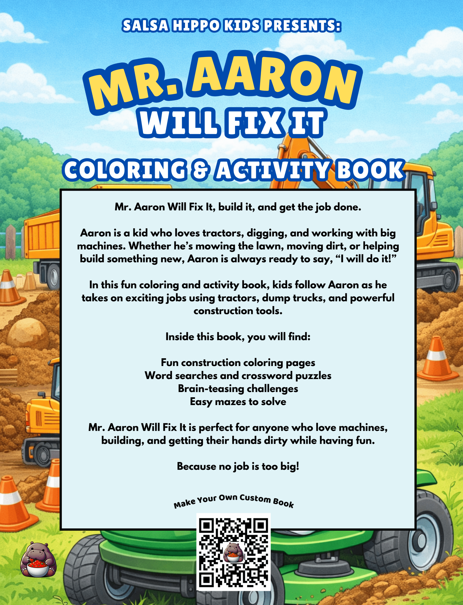 Mr. Arron Will Fix It - Coloring and Activity Book - SalsaHippo