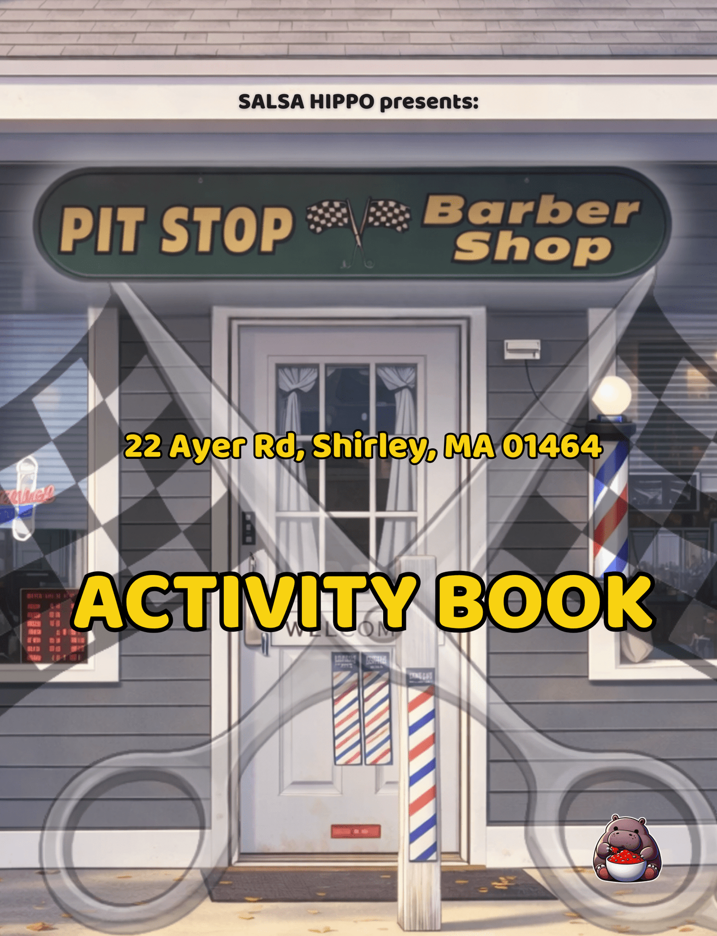 Pit Stop Barber Shop Activity Book - SalsaHippo