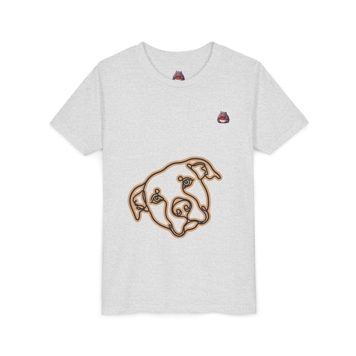 PITTY IN THE CITY Youth Tee — Minimal Line Art Dog Face Print - SalsaHippo