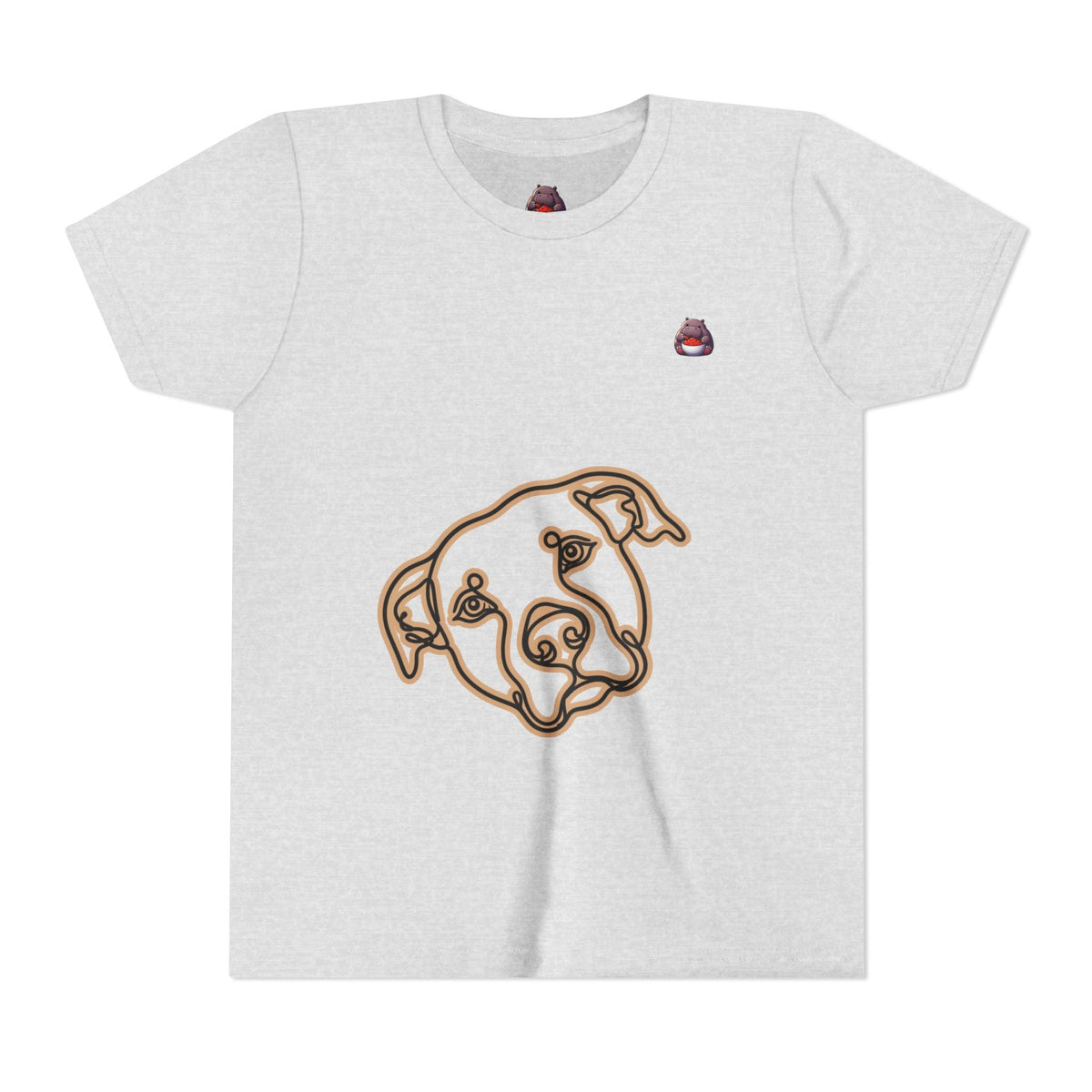 PITTY IN THE CITY Youth Tee — Minimal Line Art Dog Face Print - SalsaHippo