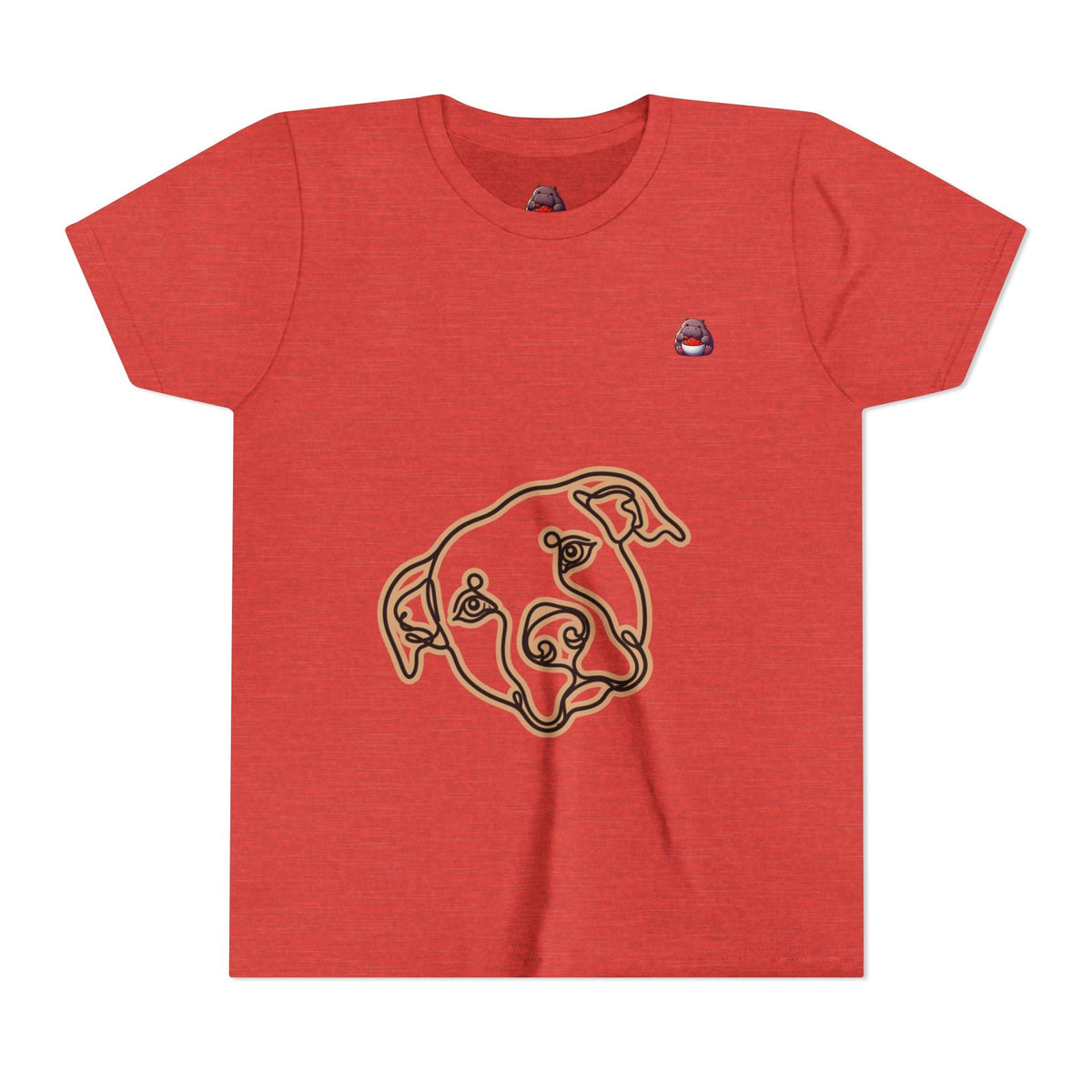 PITTY IN THE CITY Youth Tee — Minimal Line Art Dog Face Print - SalsaHippo
