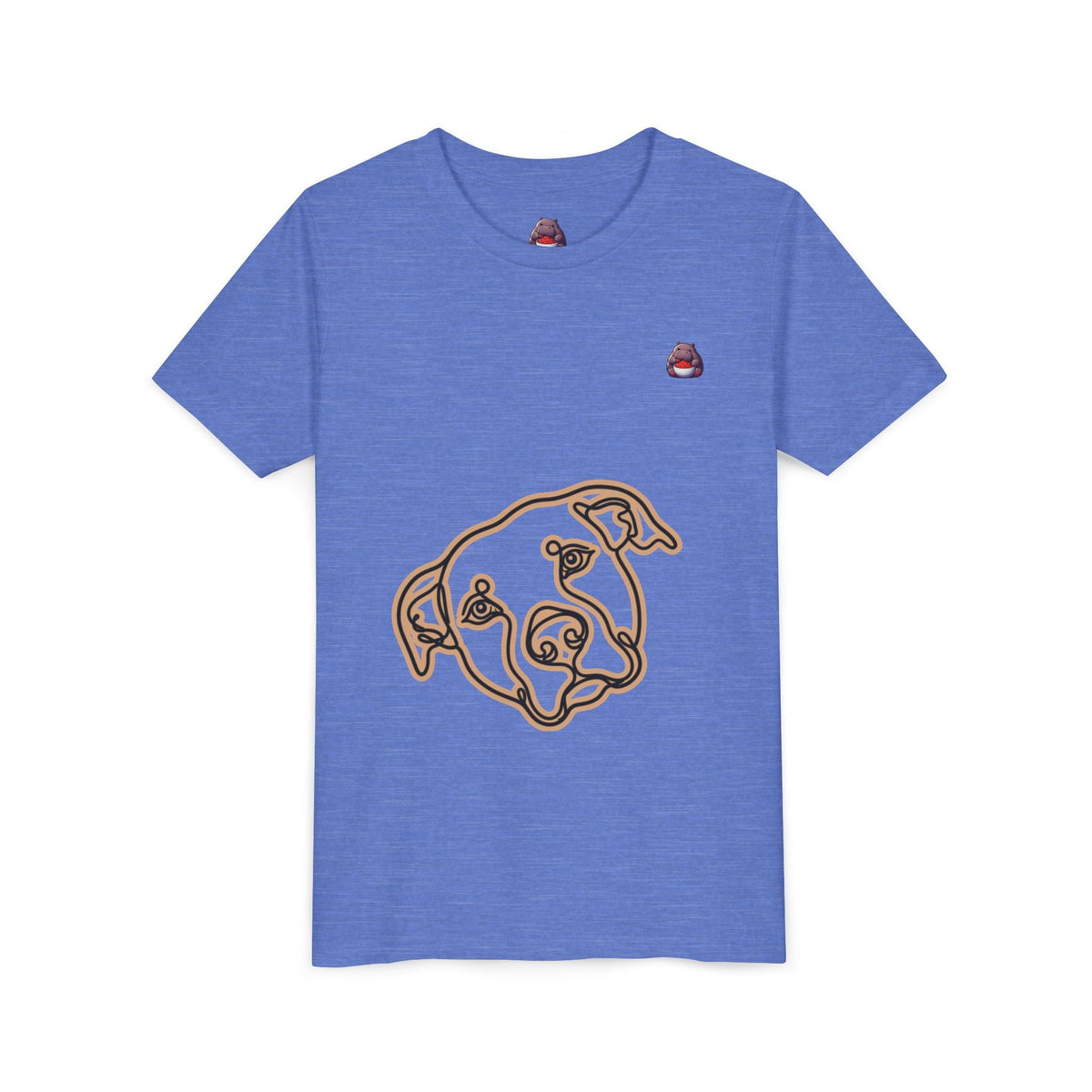 PITTY IN THE CITY Youth Tee — Minimal Line Art Dog Face Print - SalsaHippo