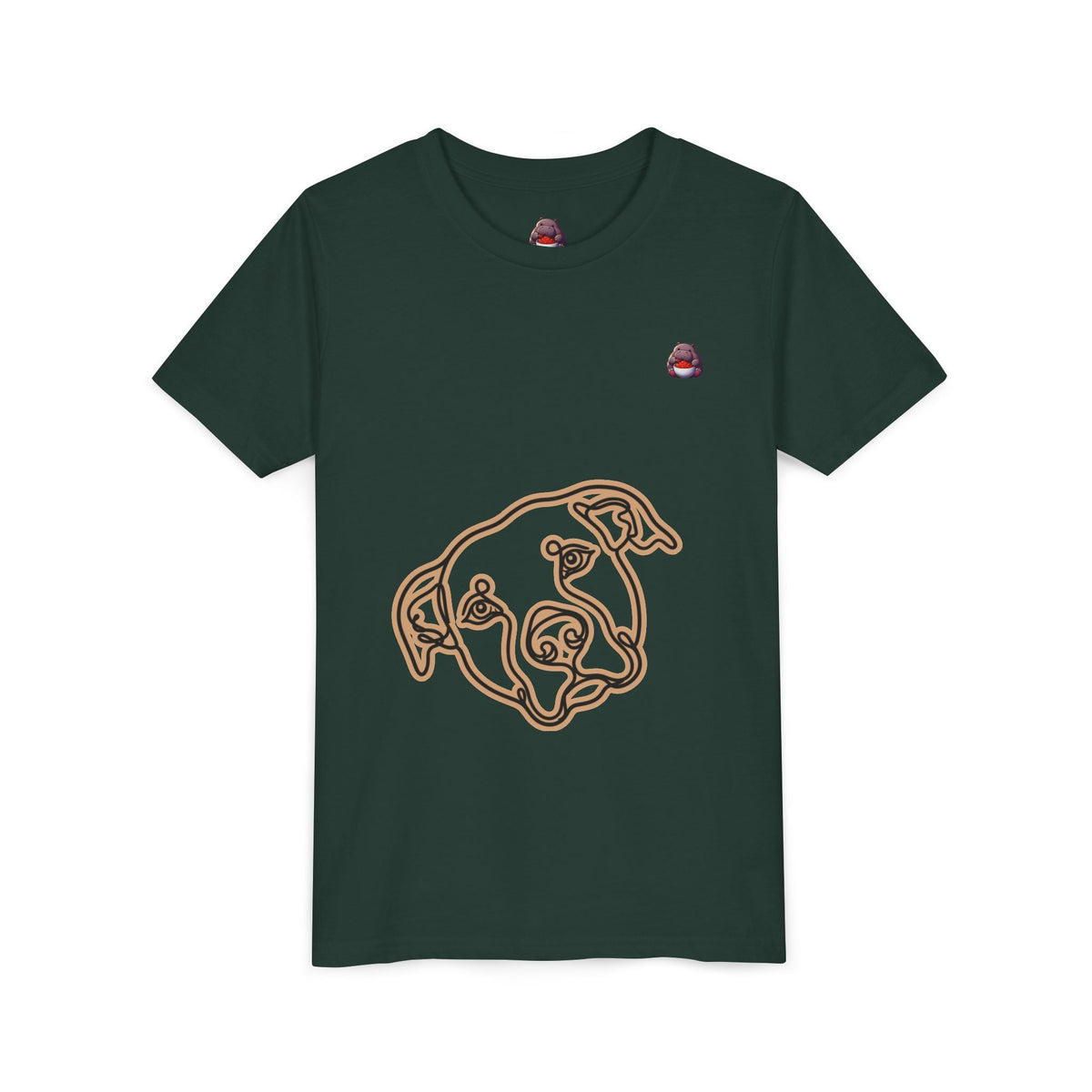 PITTY IN THE CITY Youth Tee — Minimal Line Art Dog Face Print - SalsaHippo