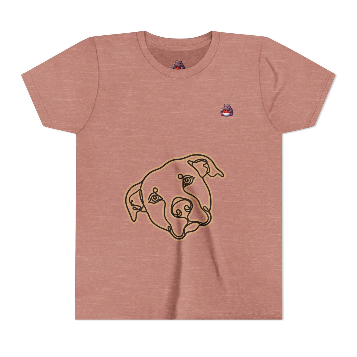 PITTY IN THE CITY Youth Tee — Minimal Line Art Dog Face Print - SalsaHippo