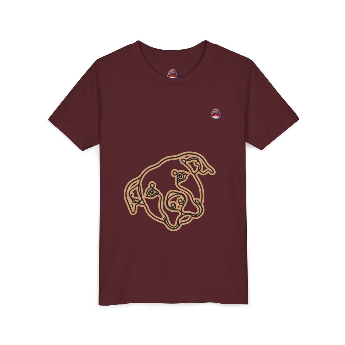 PITTY IN THE CITY Youth Tee — Minimal Line Art Dog Face Print - SalsaHippo