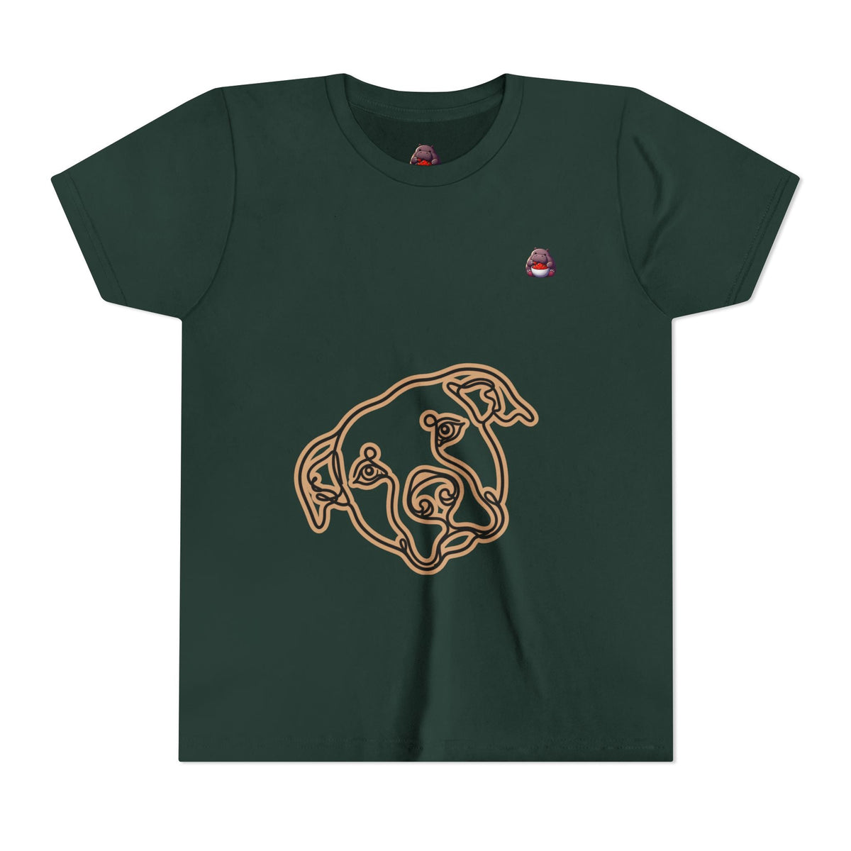PITTY IN THE CITY Youth Tee — Minimal Line Art Dog Face Print - SalsaHippo