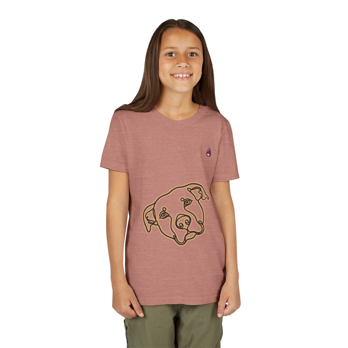 PITTY IN THE CITY Youth Tee — Minimal Line Art Dog Face Print - SalsaHippo