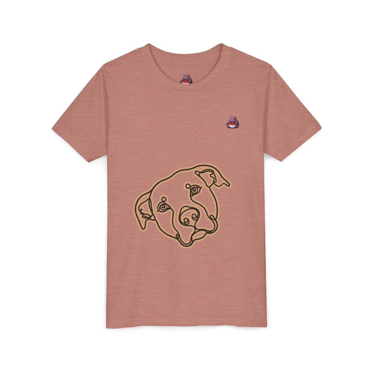 PITTY IN THE CITY Youth Tee — Minimal Line Art Dog Face Print - SalsaHippo