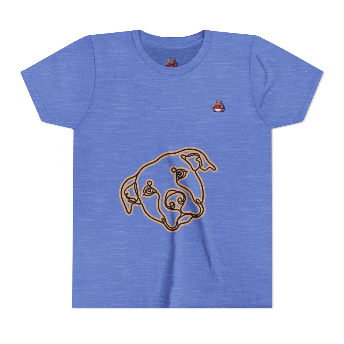 PITTY IN THE CITY Youth Tee — Minimal Line Art Dog Face Print - SalsaHippo