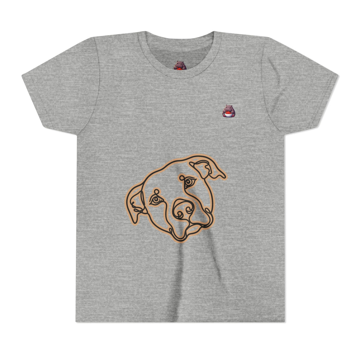 PITTY IN THE CITY Youth Tee — Minimal Line Art Dog Face Print - SalsaHippo