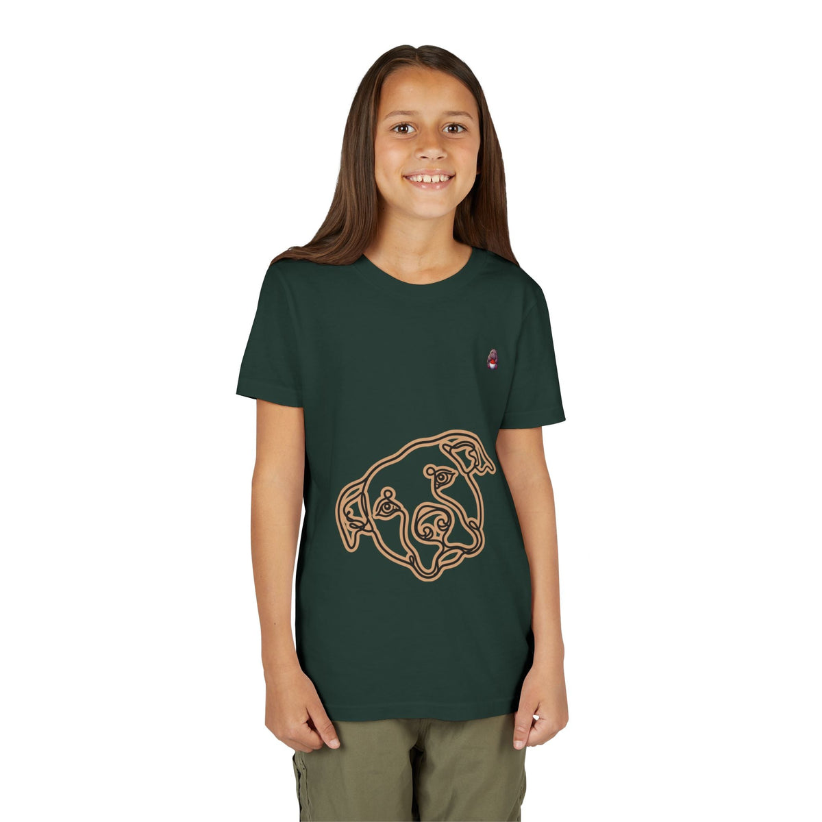 PITTY IN THE CITY Youth Tee — Minimal Line Art Dog Face Print - SalsaHippo