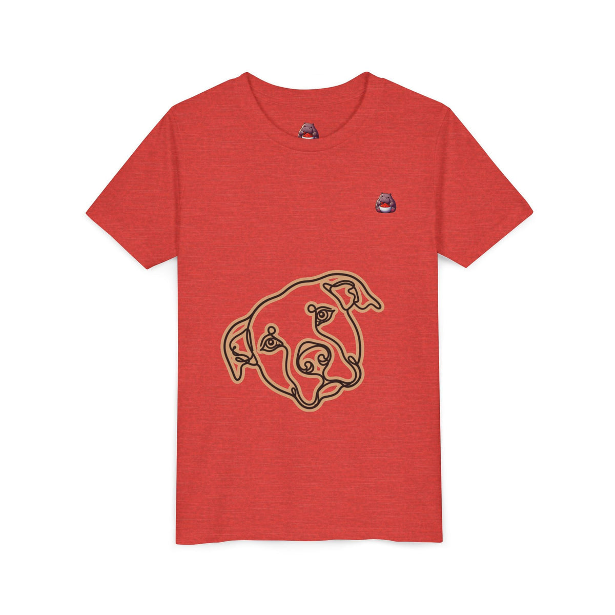 PITTY IN THE CITY Youth Tee — Minimal Line Art Dog Face Print - SalsaHippo