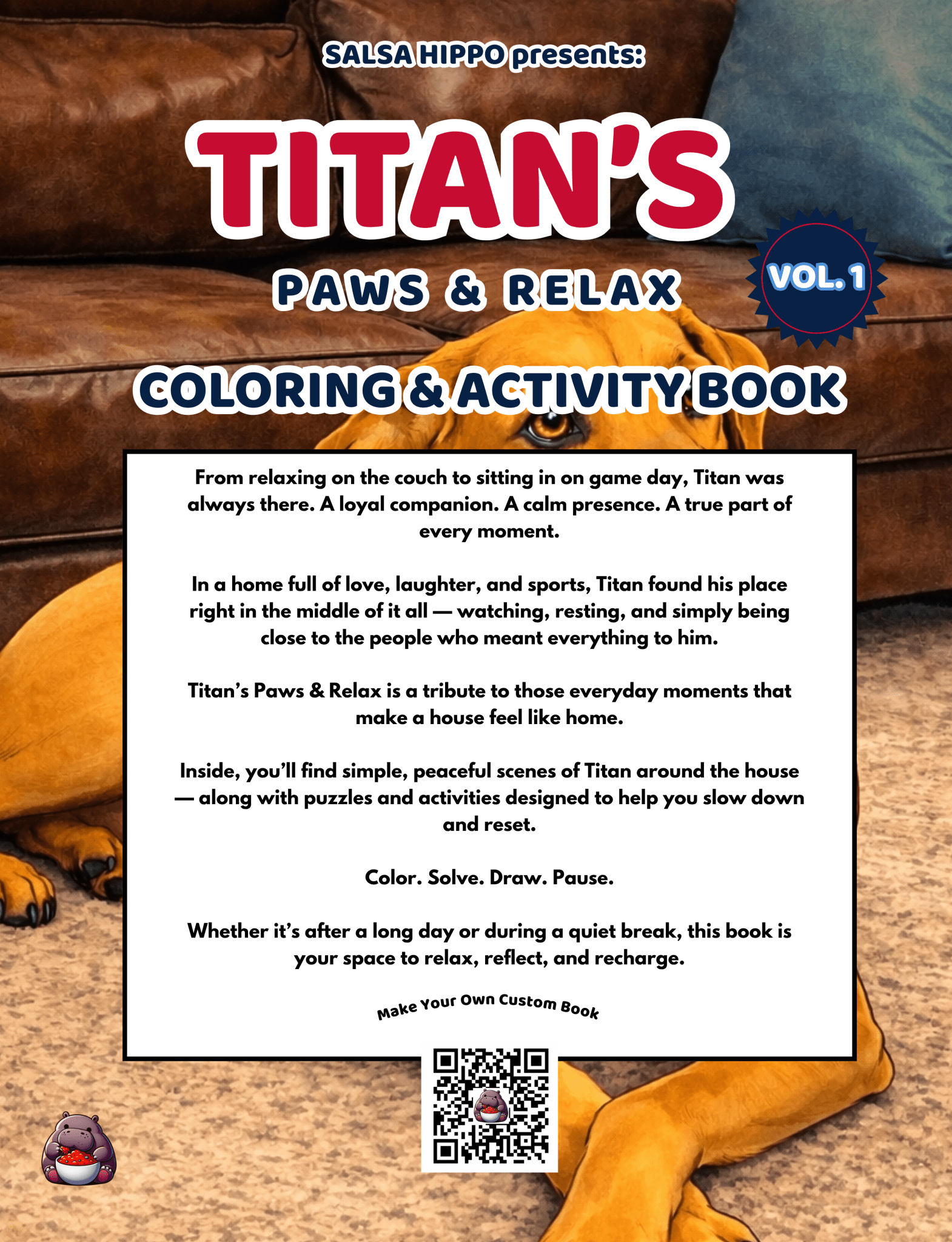 Titan’s Paws & Relax Coloring and Activity Book - SalsaHippo