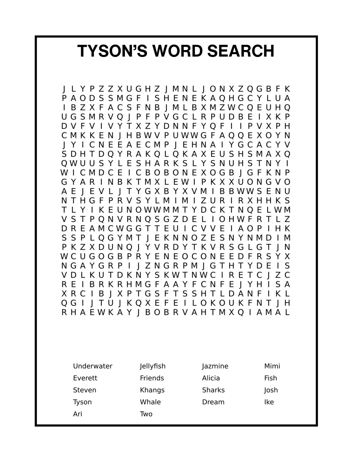 TYSON’S TRAVELING TALES: UNDERWATER ADVENTURE - ACTIVITY BOOK - SalsaHippo